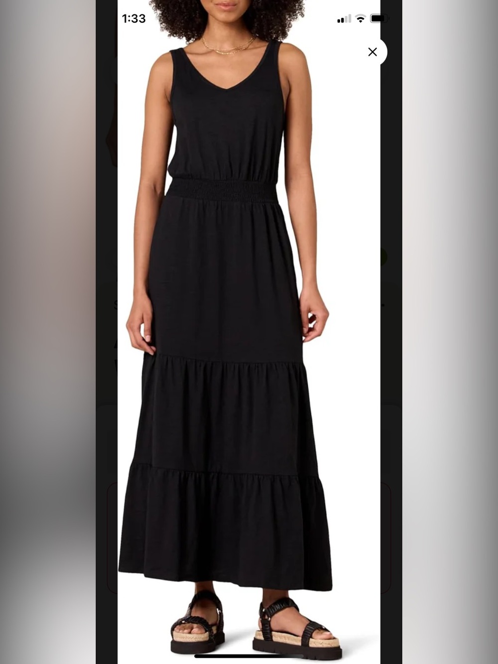 Amazon Essentials Women’s Black Maxi Dress. Size large. $10